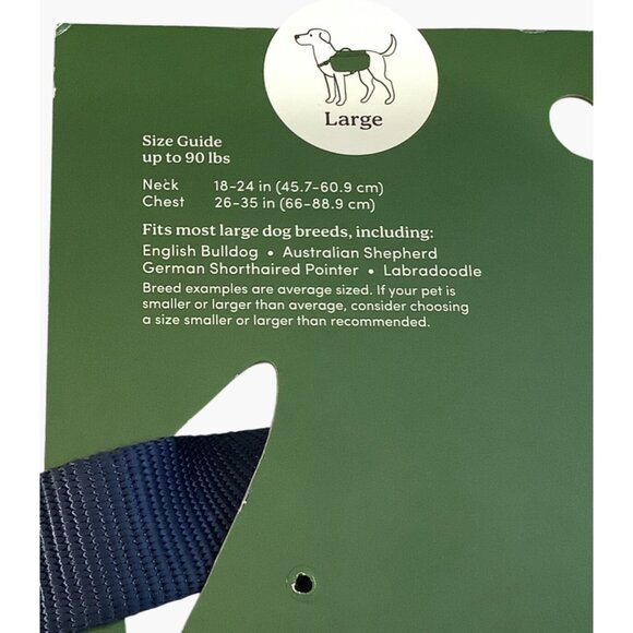 Large Dog Harness Backpack Blue Pockets Adjustable Straps Size L Up to 90 Lbs. - Picture 4 of 4